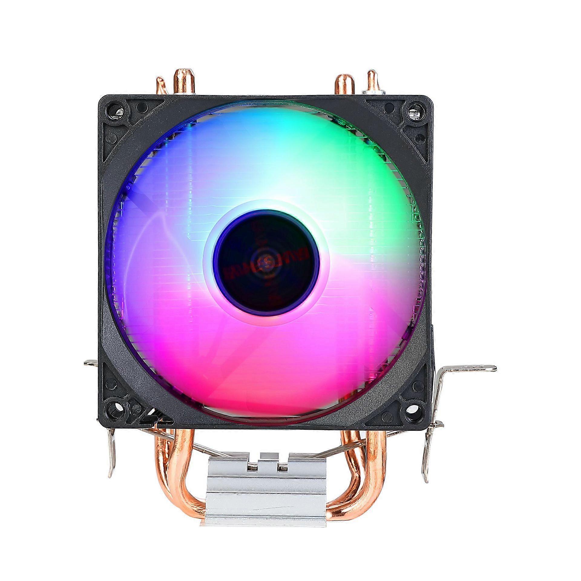 RGB CPU-kjøler 2 varmerør 9cm CPU kjølevifte hydrauliske lagre for INTEL AMD