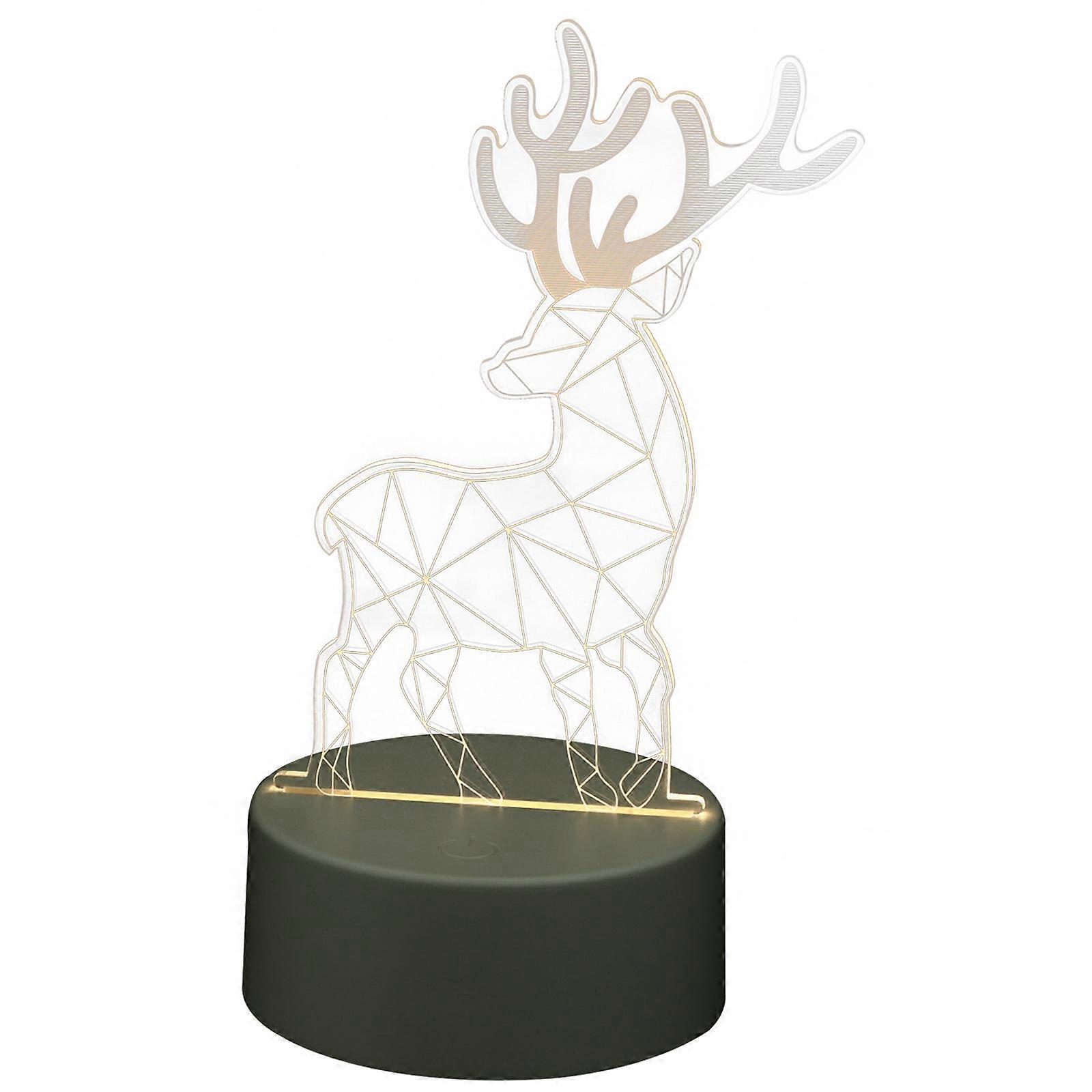 1pc Creative 3D Lamp Deer Lamp Unique 3D Night Light Desktop Light Ornament