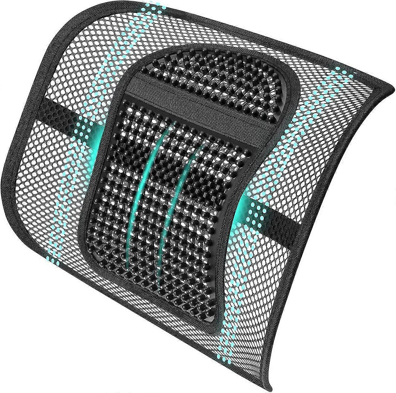 Back support for office chair, mesh cushion on lower back