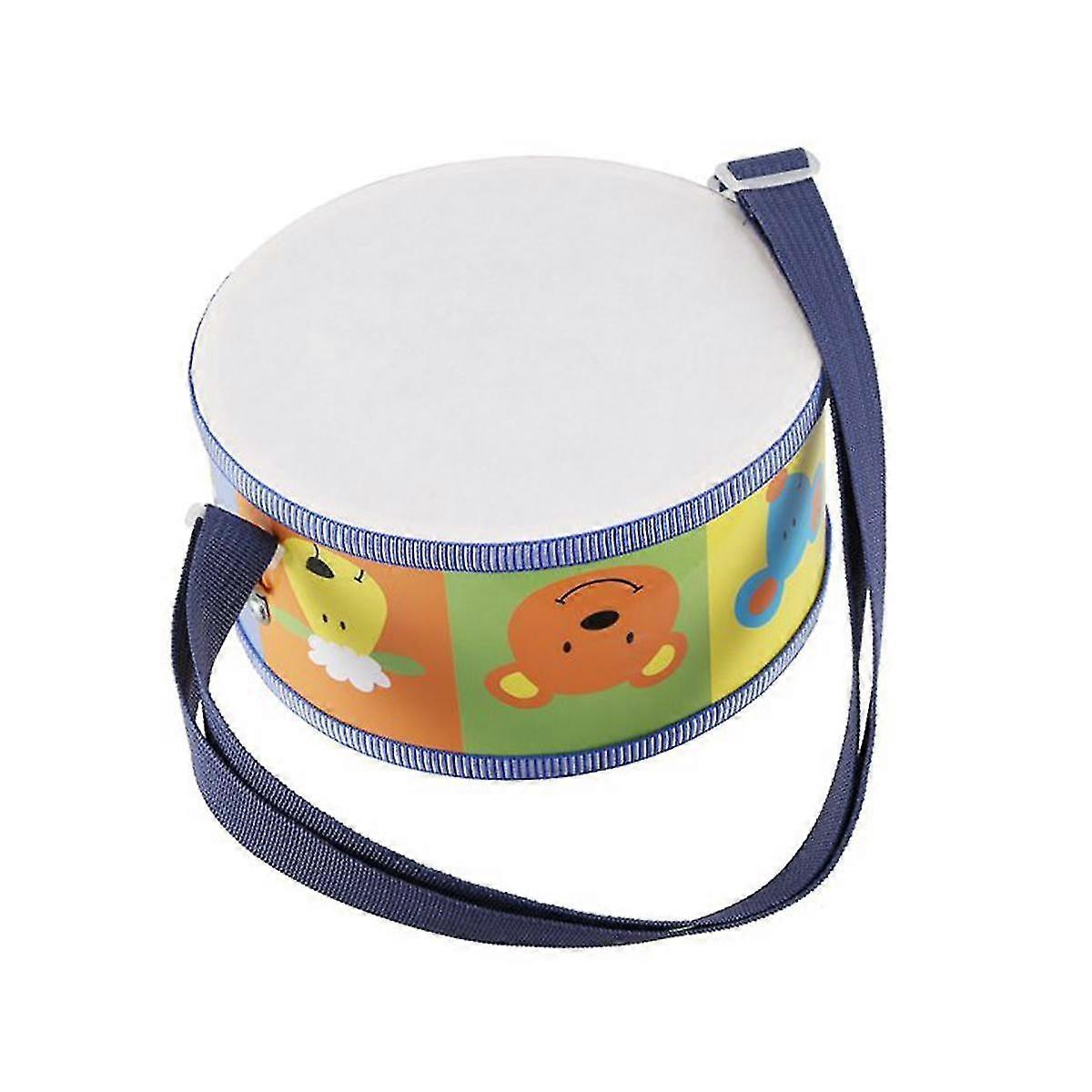 Wooden Drum Musical Instrument For Children With Colorful Animals, Straps And Drumsticks. Early Edu