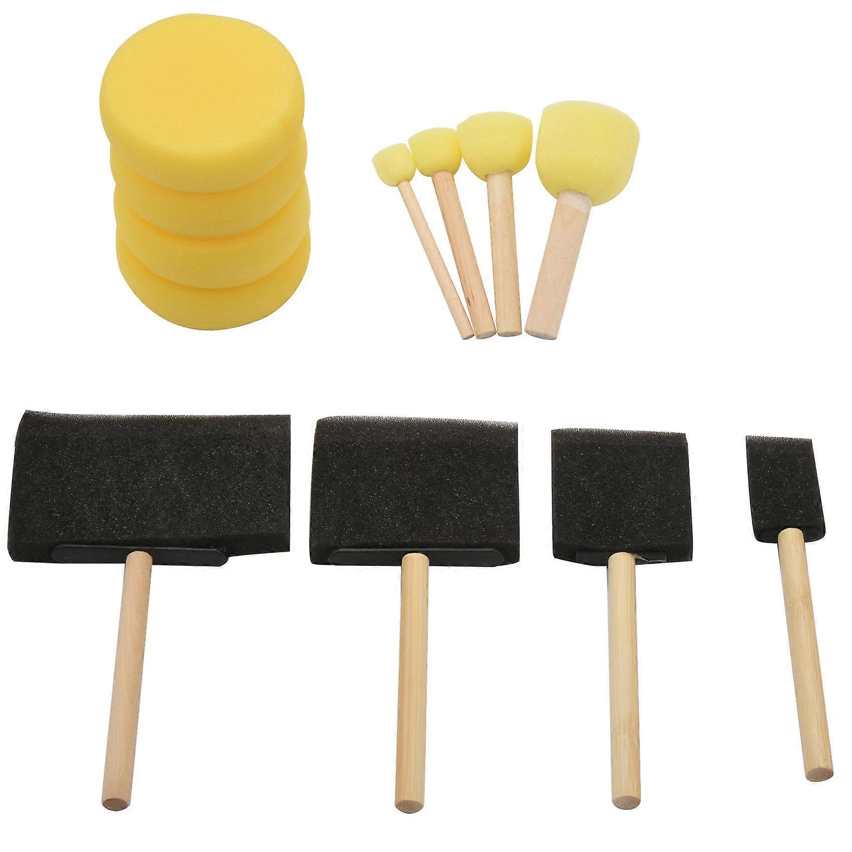 Round Paint Foam Sponge Brush Various Shaped and Sized, Watercolor Sponges for , Craft