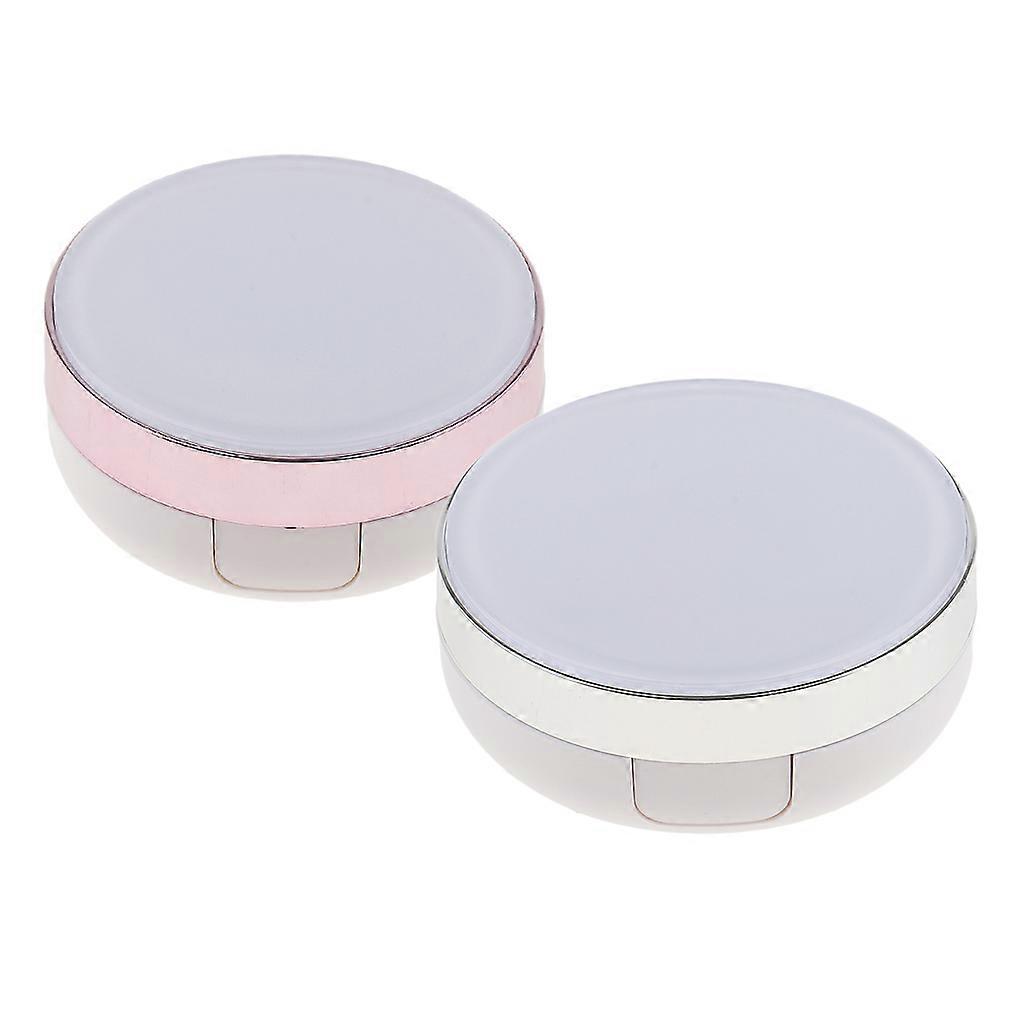 2x Round Empty Luxurious Portable Air Cushion Puff Box Cream Container Case