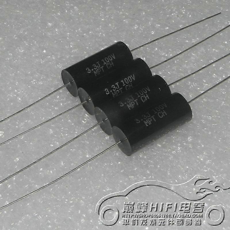 1pcs/1lot Whole Car power connector heart CH 100v3.3uf 335j 3.3j PMT axial non-polar through-core capacitor advanced audio capacitor