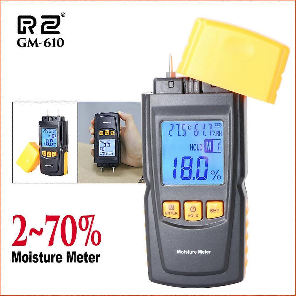 RZ Wood Moisture Meter Digital LCD Display Woodworking Moisture Meter Humidity Tester Timber Damp Detector Hygrometer GM610