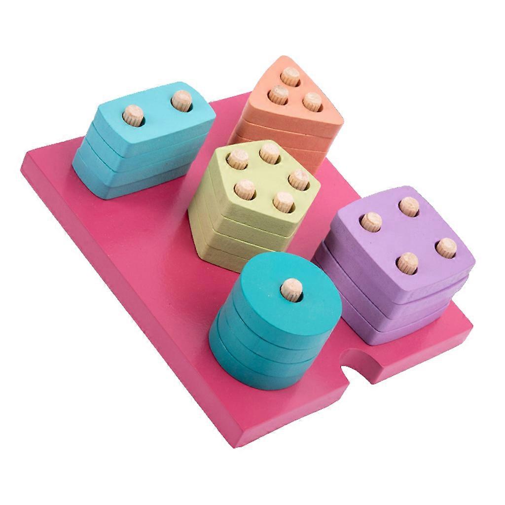 Wooden Sorting Game Plugging Toy Geometric Toy for Toddlers Color Recognition
