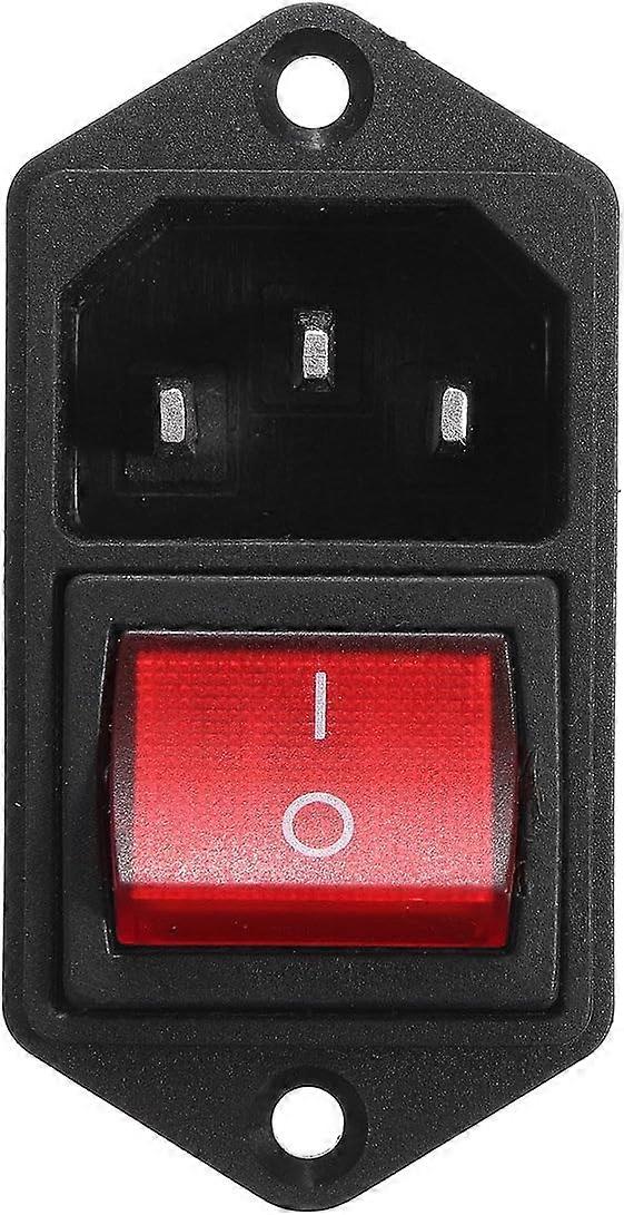 Rouge 1 module d'entre 10 A 250 V 3 broches Iec320 C14 avec interrupteur mle courant