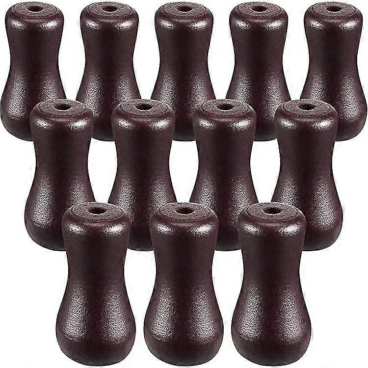 12 Packs Wooden Brown Cord Plastic Tassel Wood Cord Tassels For Window Blind, Button Cord, Drop End For Blinds Or Shades