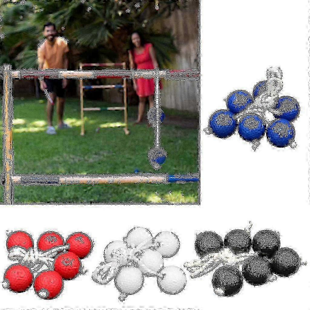 Ladder Ball Toss Game W/ 6 Balls Indoor/outdoor Patio Backyard Lawn Sports Black