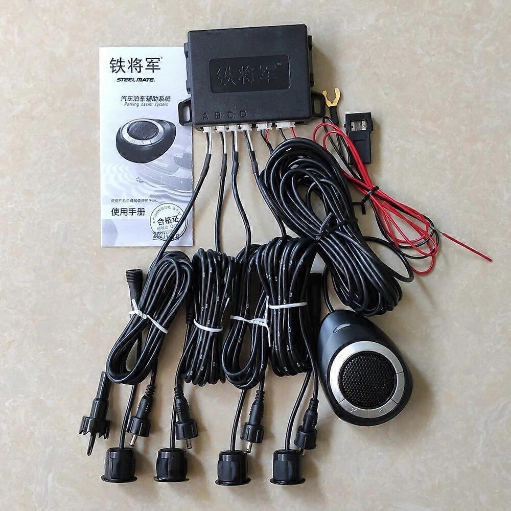 SteelMate Auto Reverse Radar mit4 Parksensor Auto ohne Display Hupe vorne hinten Rückfahrassistent Parkassistent Detektor