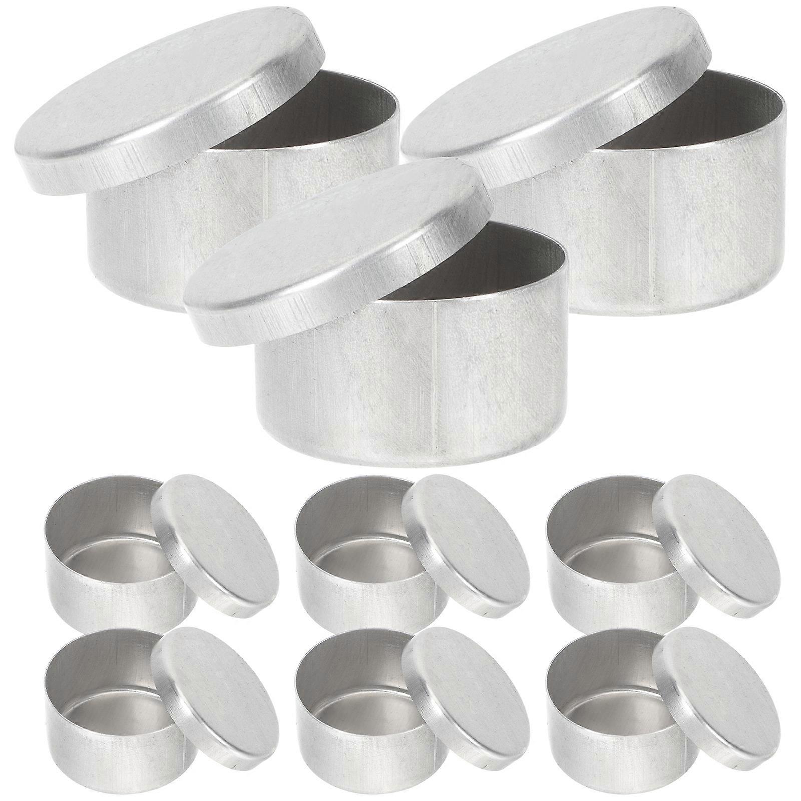 9pcs Sampling Round Aluminium Jars Round Soil Storage Containers Sample Boxes