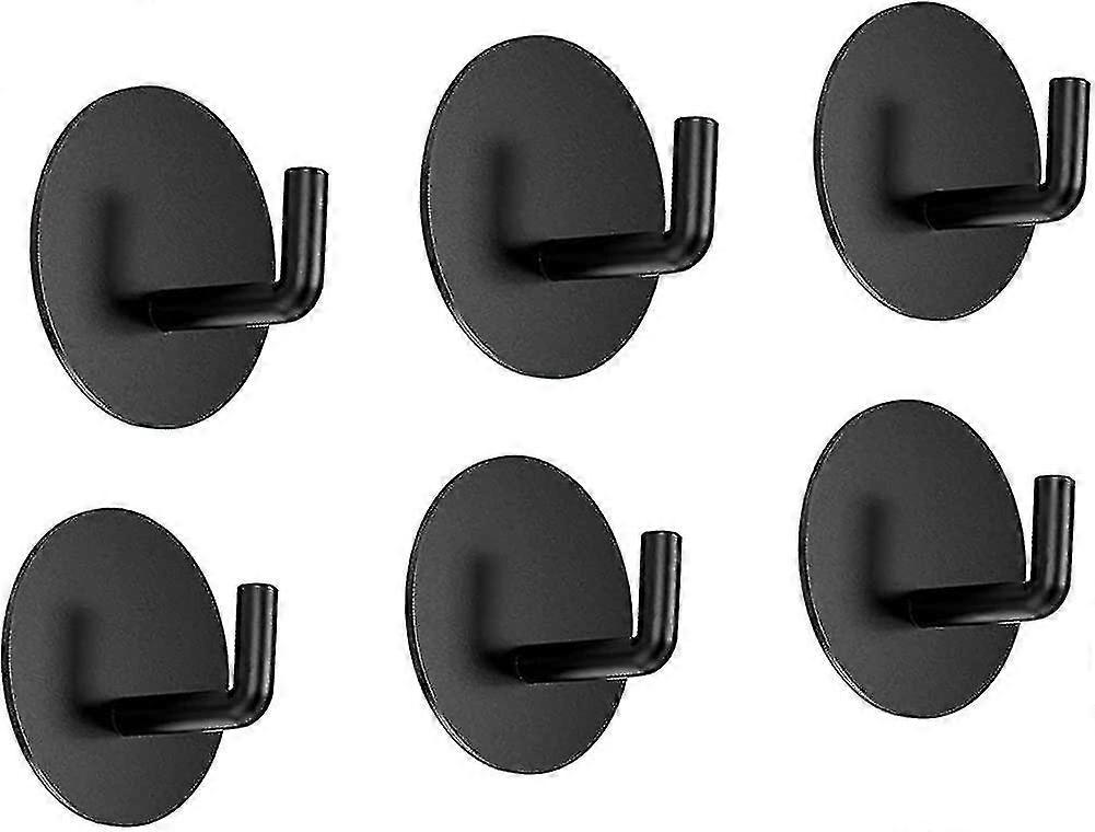Towel Hooks, 6pcs Hooks Self Adhesive Wall Hooks Stainless Steel Adhesive Hooks