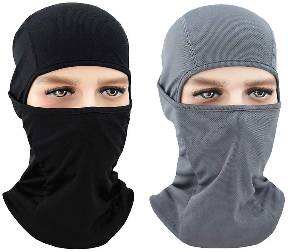 2pcs Black And Gray Face Mask Balaclava