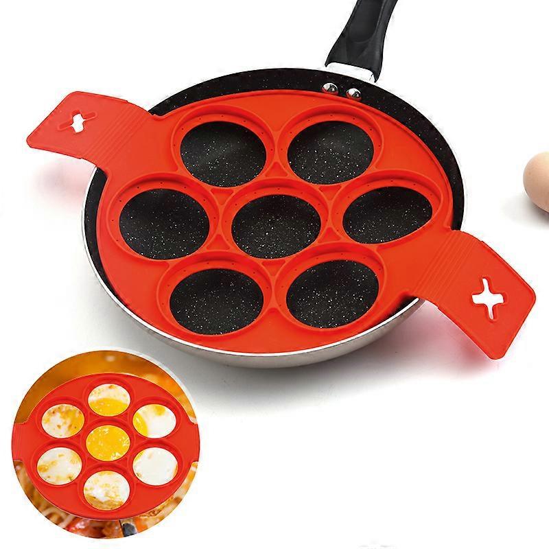 Nonstick Egg Ring Silicone Pancake Mold, Reusable Pancake Maker, Hard Boiled Egg Mold