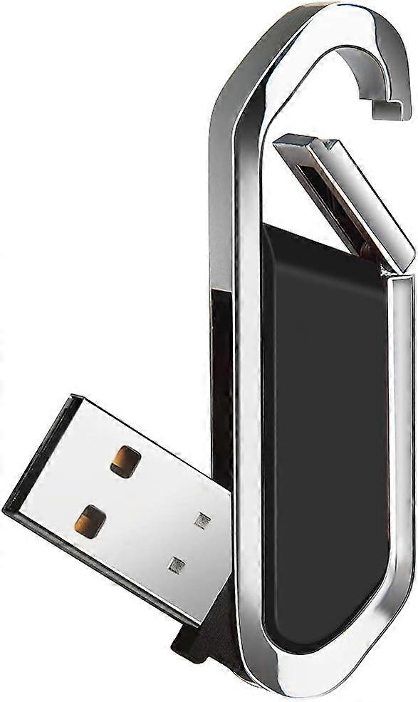 USB 64GB Portable Memory Stick with Keychain USB 2.0 Flash Drive for External Data Storage, Black
