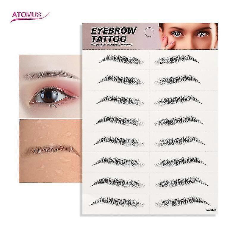 8 Pair 3D Eyebrow Tattoo Sticker False Eyebrows