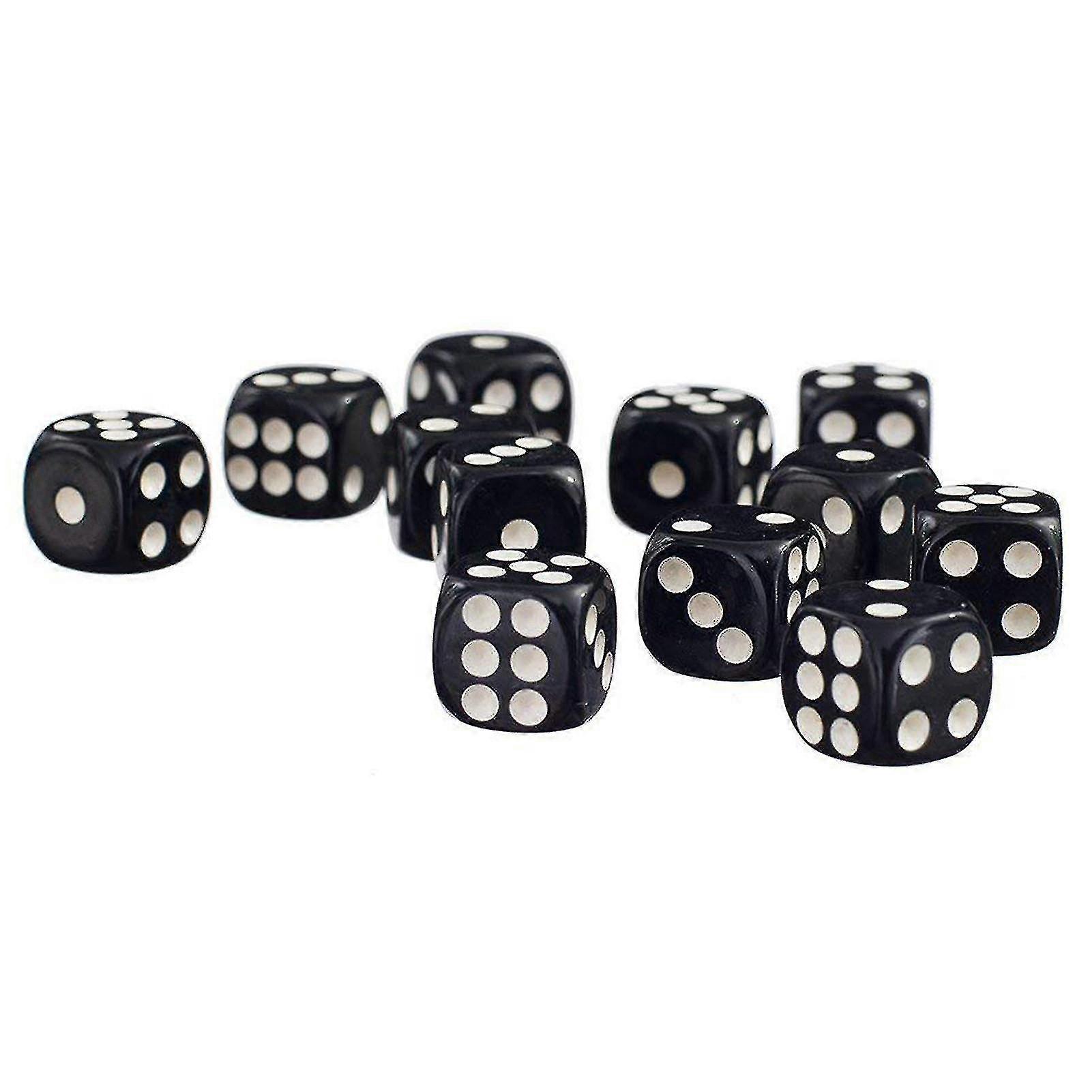 NEW 6pcs Acrylic Game Dice White Dots Game Screen Dice Wager Game Props For Board Games Dice Games