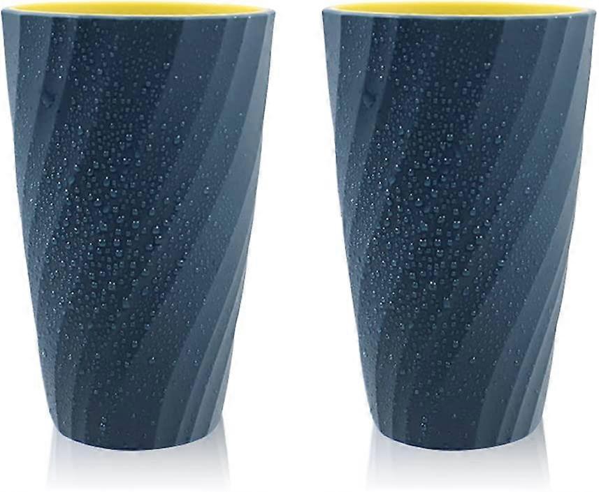 Set of 2 Unbreakable Bathroom Cups, Soft and Durable, Toothbrush Cups (Light Blue)