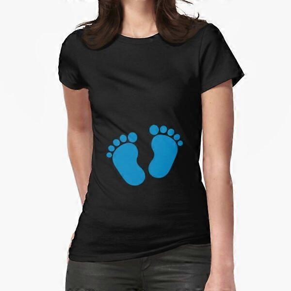 Camiseta azul com pés de bebê-RK7097