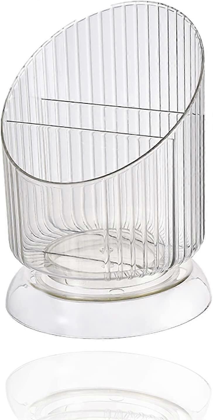 Irregular Cylinder Makeup Storage Box Plastic White