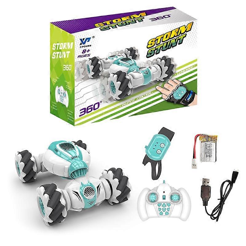 2.4Ghz Remote Control Car 4WD Watch Gesture Sensing Control RC Stunt Car  with LED Light Music Effect Children's Toy