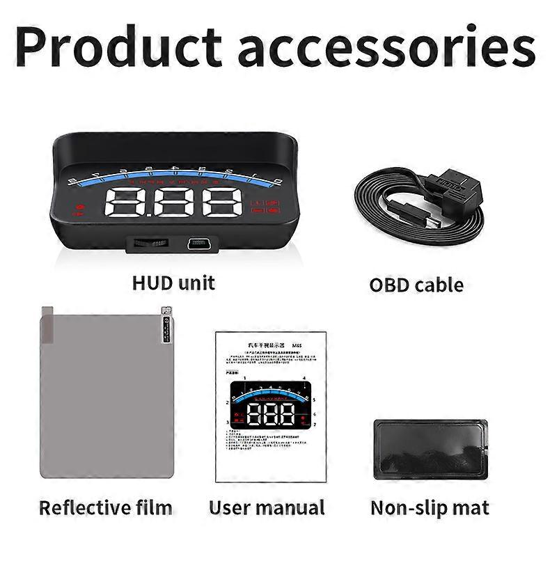 OBDHUD M6S OBD2 HUD Digital Car Speedometer Head Up Display Windshield Projector on Car Glass Auto Accessories On-board Computer