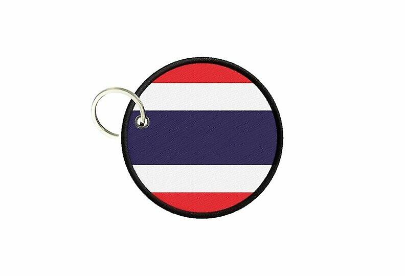 Keychain keys Thai flag thailand printed round round roundcard