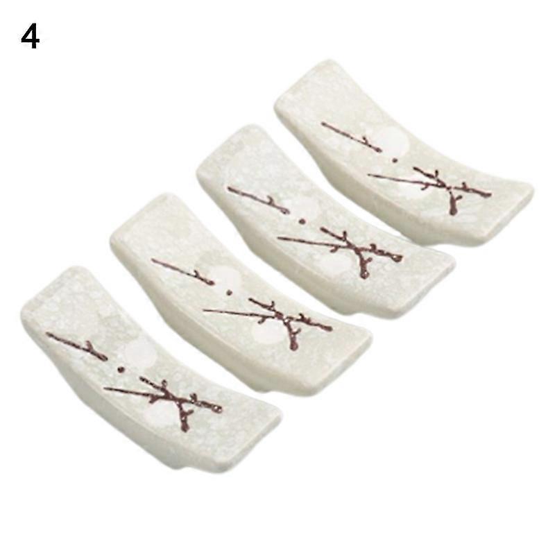 4Pcs Ceramic Chopsticks Holder Exquisite Smooth Surface Spoon Rack Chopsticks Rest Kitchen Tool