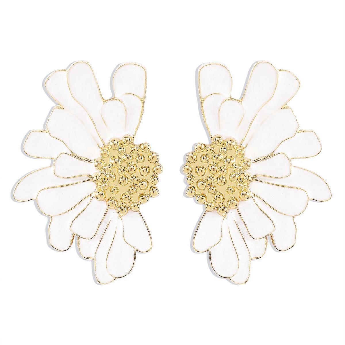 White floral earrings