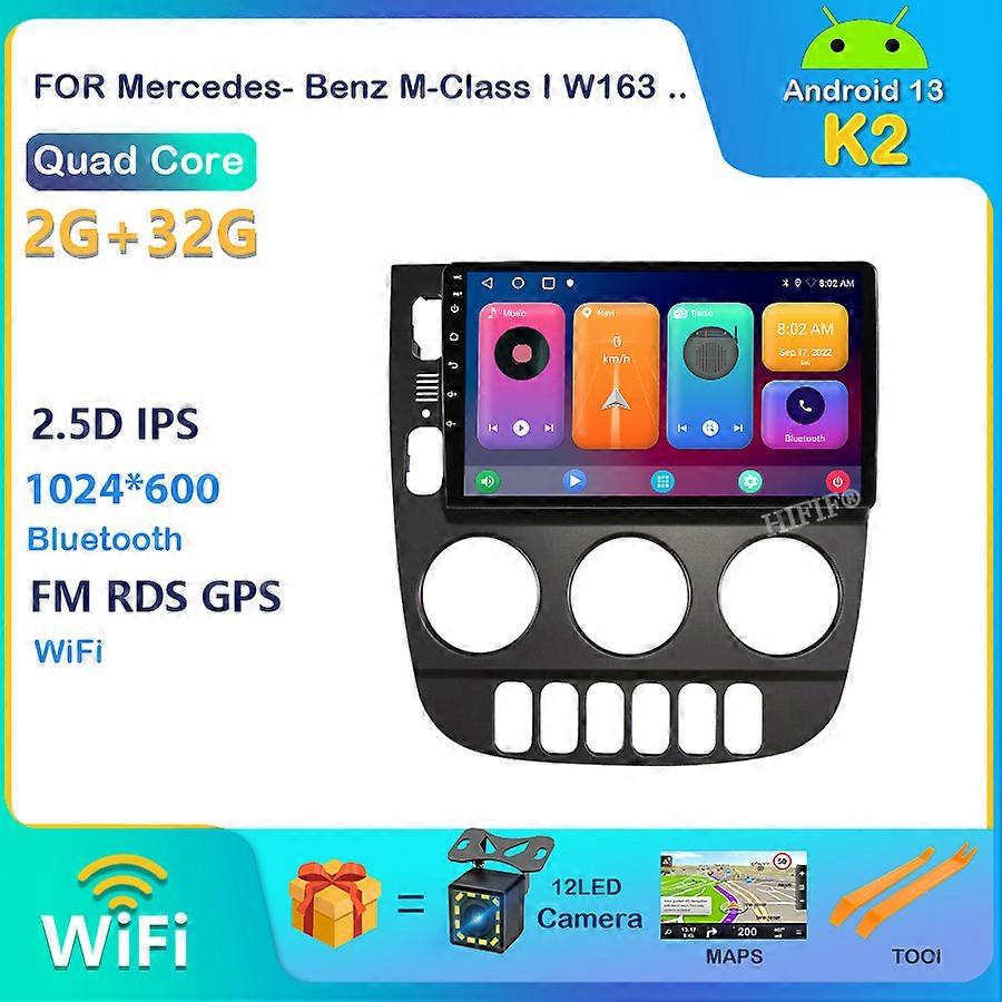 8+128G Car Android Radio Player Navigation GPS For Mercedes Benz M-Class W163 ML 2001 - 2005 IPS DSP RDS 4G WIFI 2din NO dvd