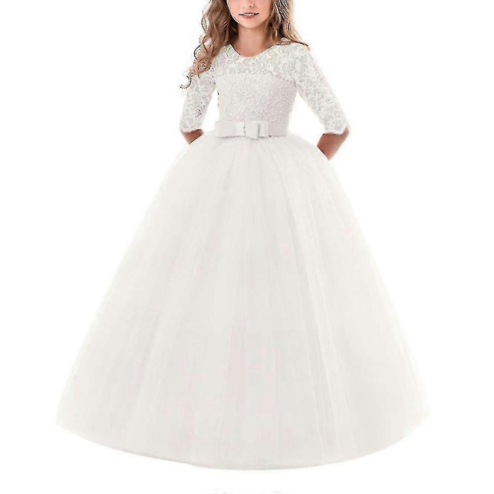 花童蕾丝连衣裙儿童婚礼伴娘选美派对舞会