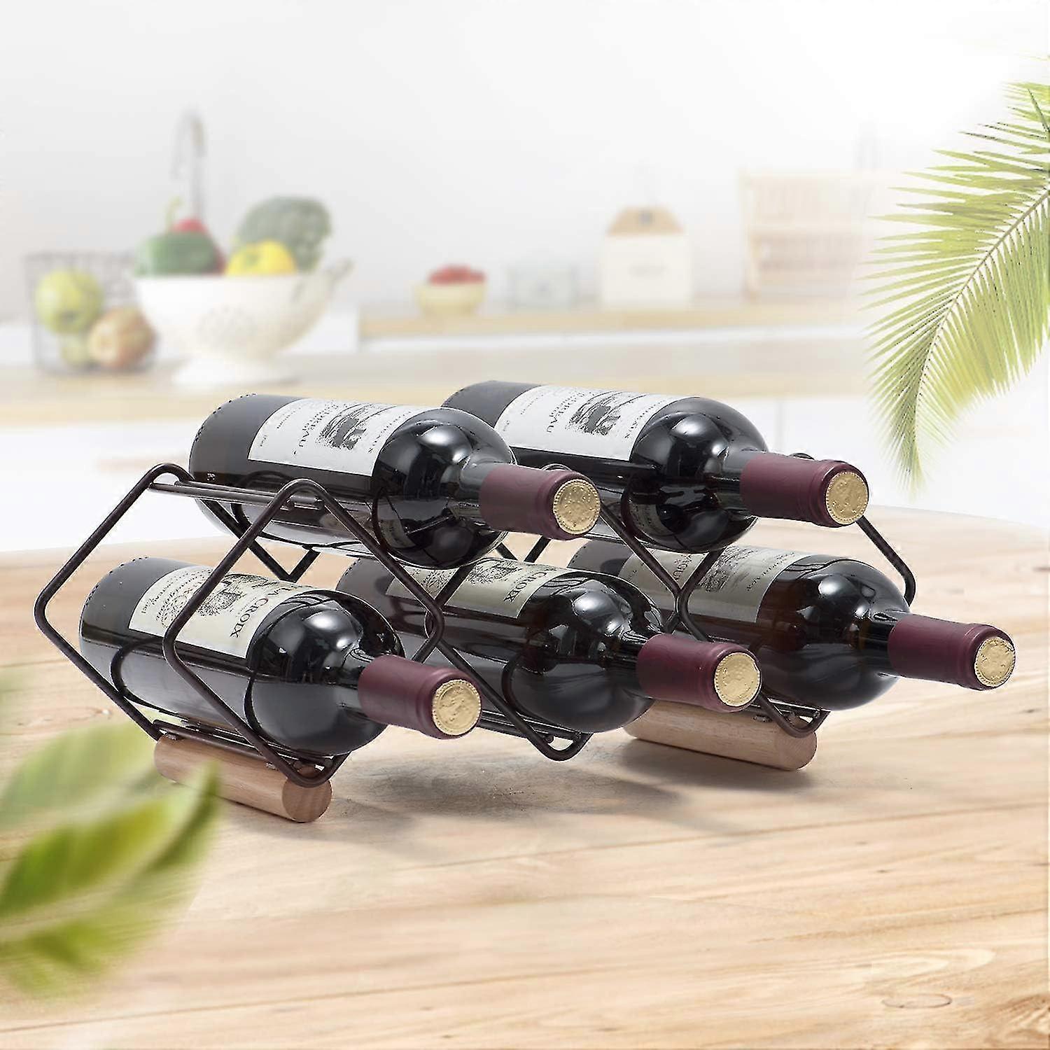 Tabletop Stackable Wine Rack, Large, Black (41.5*20.4*9.6cm)