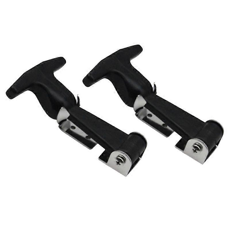 2Pcs Stainless Steel Rubber Hood Catch Flexible T-Handle Hasp Rubber Flexible Draw Latches with Bra