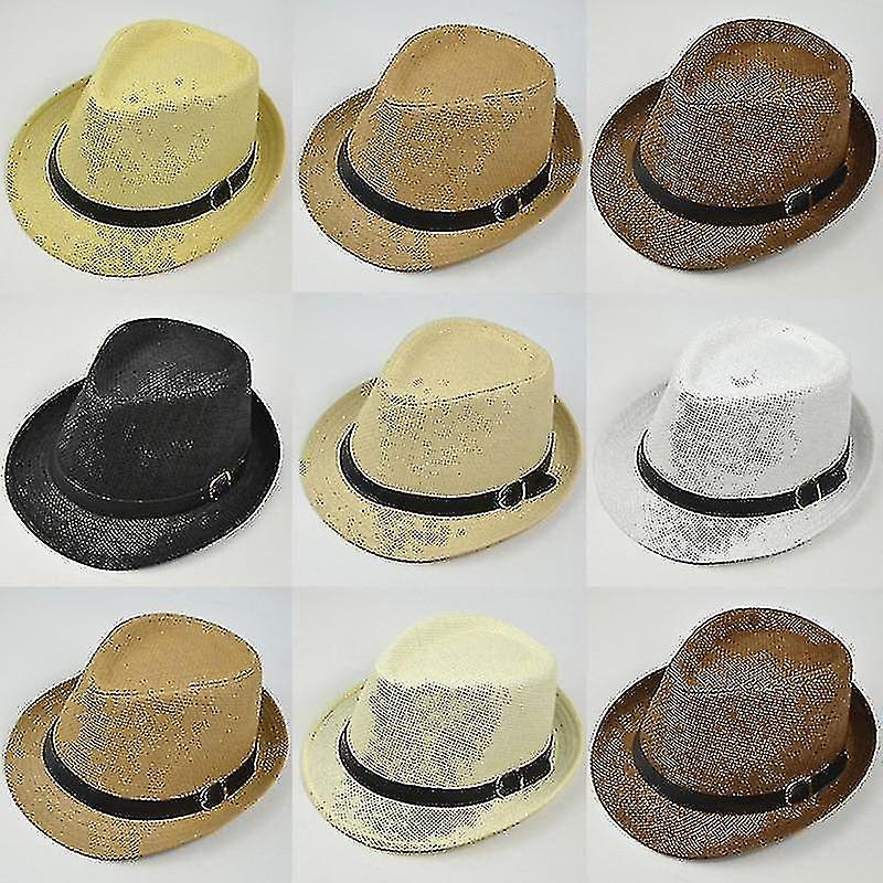 Retro Straw Fedoras Top Bowler Cap