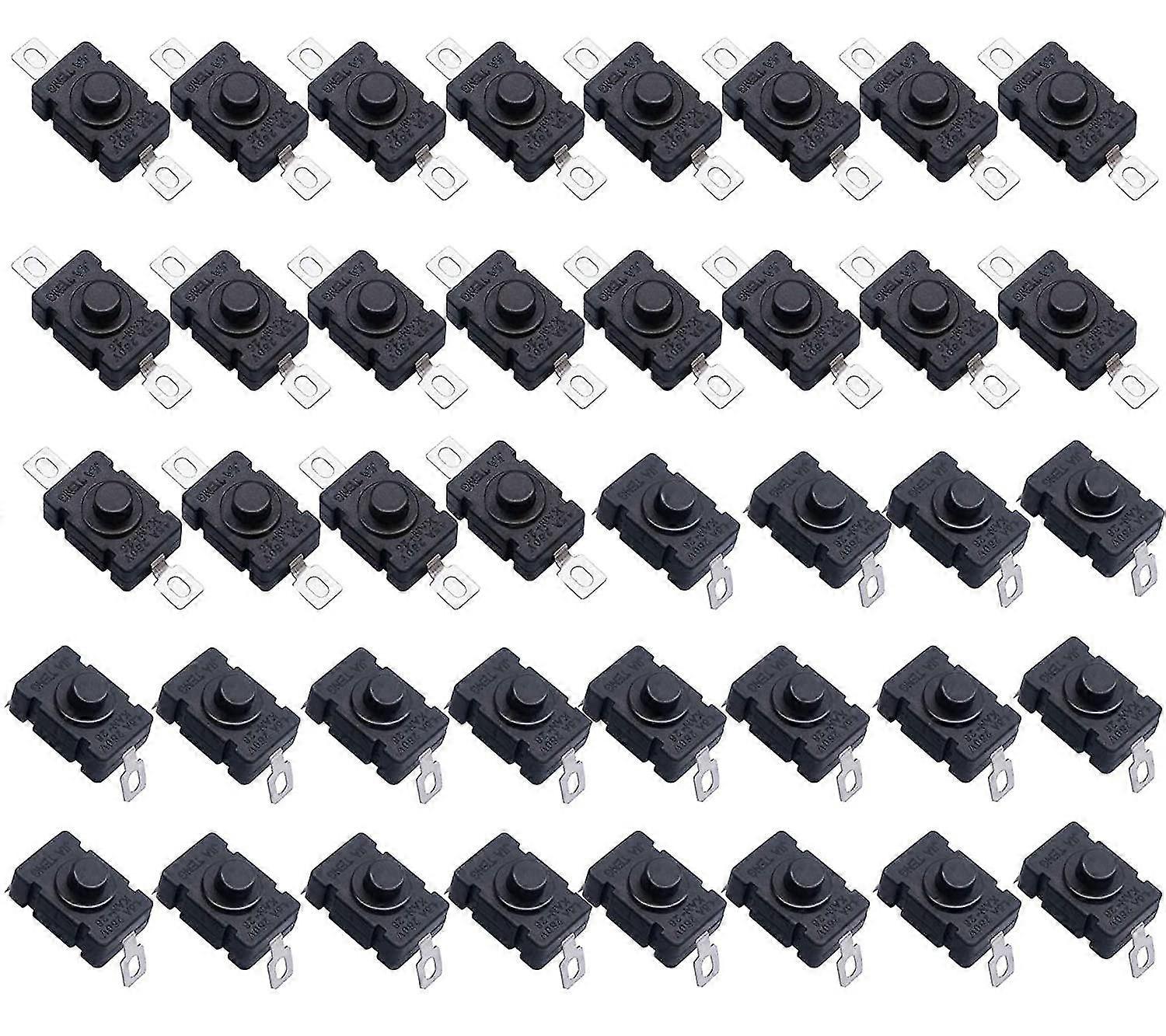 40pcs Self-locking Push Button Switch, Kan-28 Mini Flashlight Switch