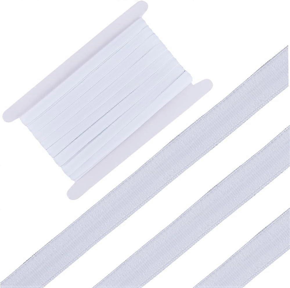 10 Yards x 0.47" Silicone Non-Slip Elastic Band Gripper Tape Roll with 5mm Rubber Stretch Strap Ribbon Fibre Webbing for Sewing Crafting DIY Headband