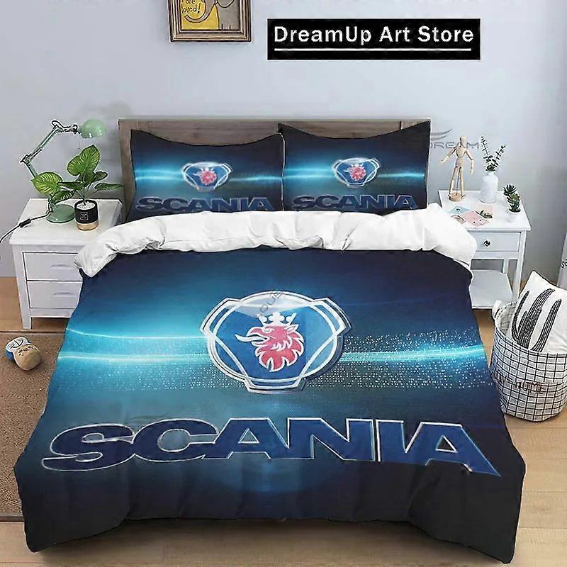 a3496 סדינים אופנתי משאית ראש נשר S-Scania סט מצעים בנים בנות כיסוי שמיכה מיטת ציפית חדר שינה למבוגרים סט מצעים 3 חלקים (1 שמיכת פוך