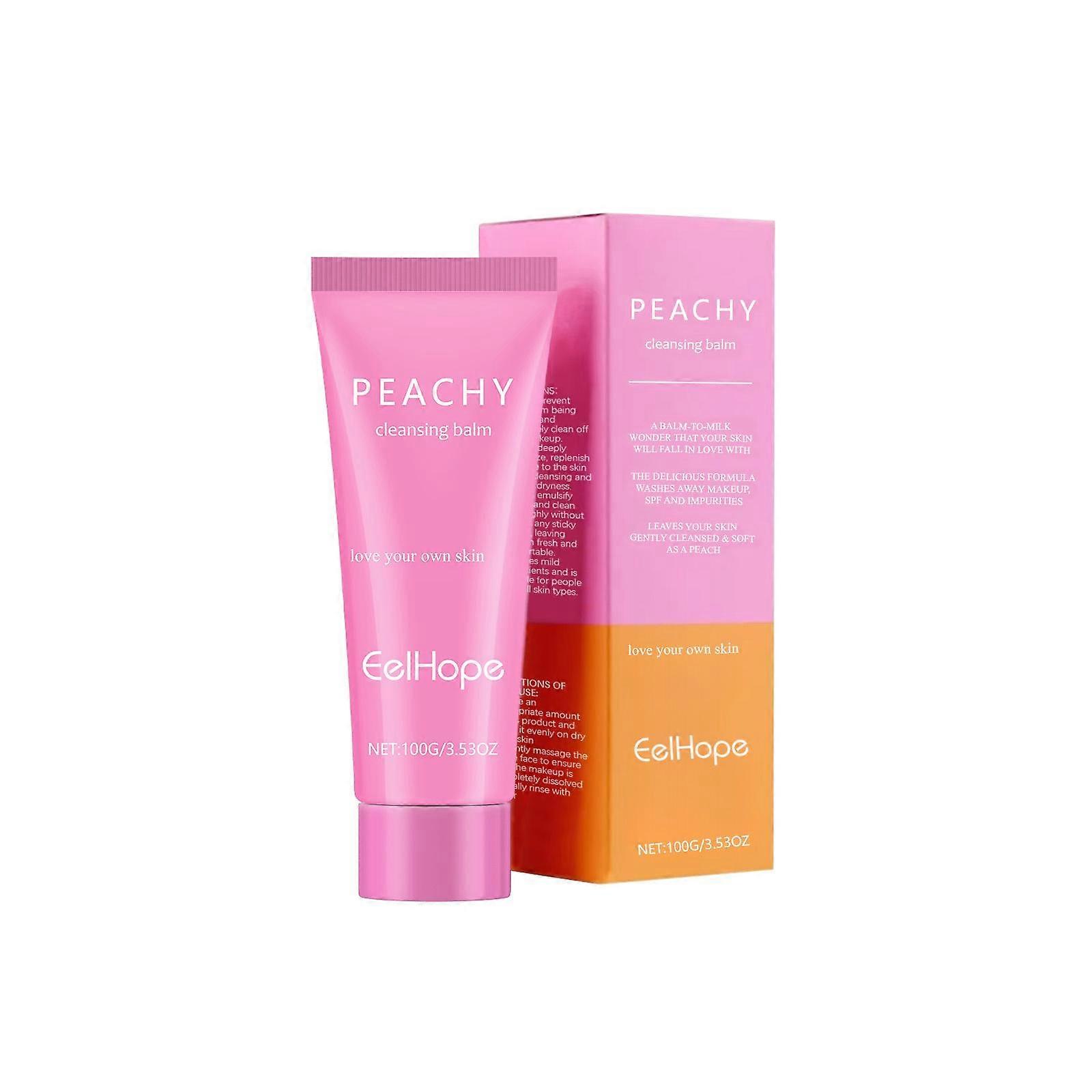 Peach Makeup Remover Cream - Deep Cleansing & Hydrating with Vitamin E & Lemon Extract - Gentle, Pore-Deep Removal for All Skin Types - 100g