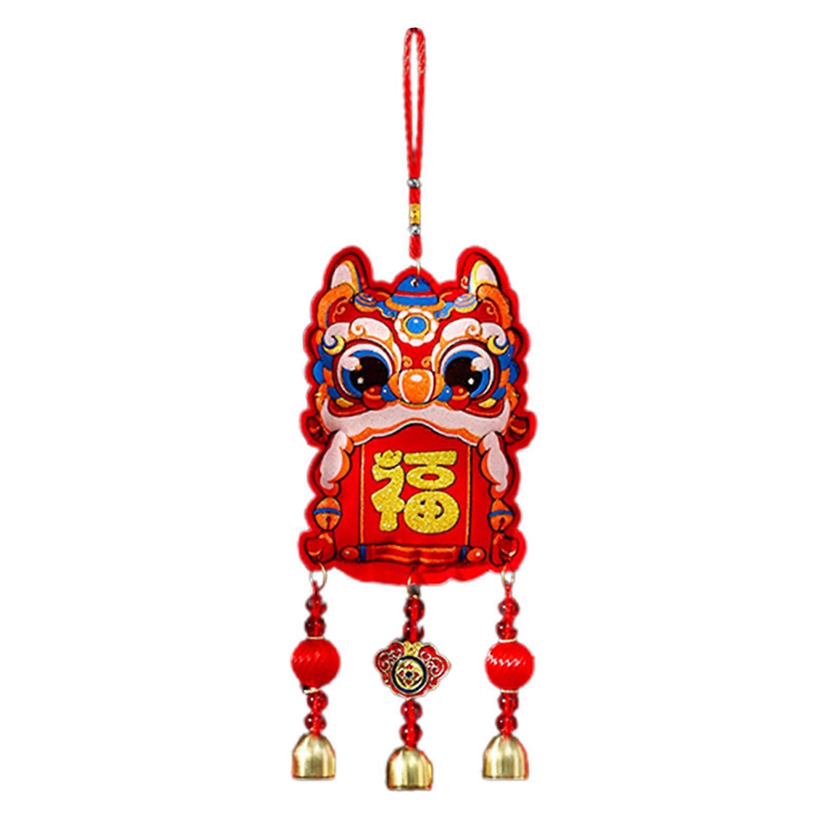 New Year Hanging Decoration Blessing Fabric Pendant with Bell or Tassels Festive Door Decoration for Chinese New Year Celebration