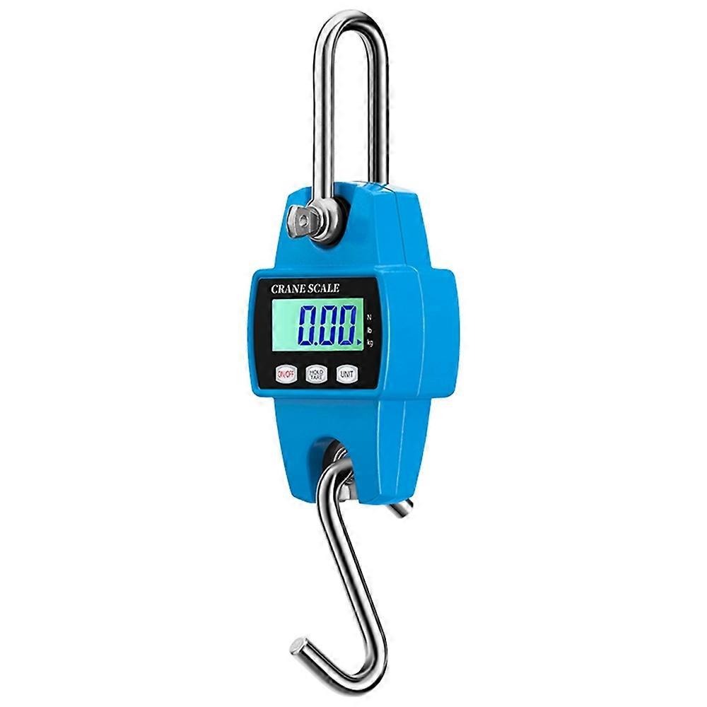OCS-L 300kg Portable Digital Hanging Scale LCD Display Electronic Crane Scale Mini Hook Scale - Blue