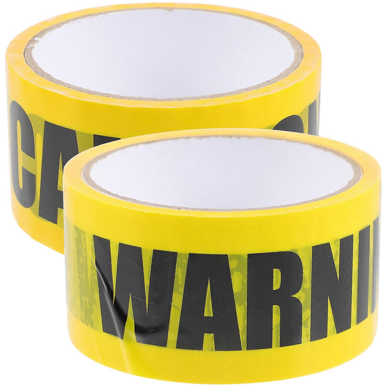 2 Rolls  Road Work Caution Sticker Construction Warning Decal Caution Tape Halloween Prop
