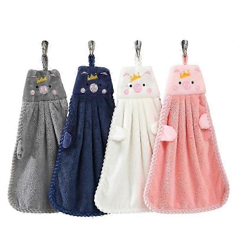 Bathroom Quick Dry Microfiber Hand Towel with Hanging Loop (4 Sizes) 4 pcs
