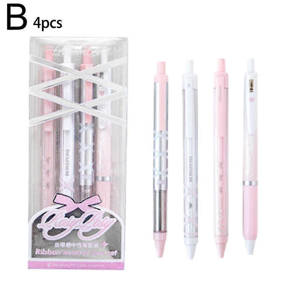 4 adet / takım Jel Kalemler Set Tükenmez Siyah Mürekkep Pres Jel Kalem Öğrenci Yazma için