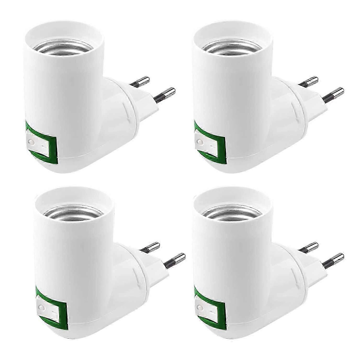 4 Pieces E27 with Switch Construction Socket AC 220V Electrical Socket for Kitchen Wall Lamp Adapter
