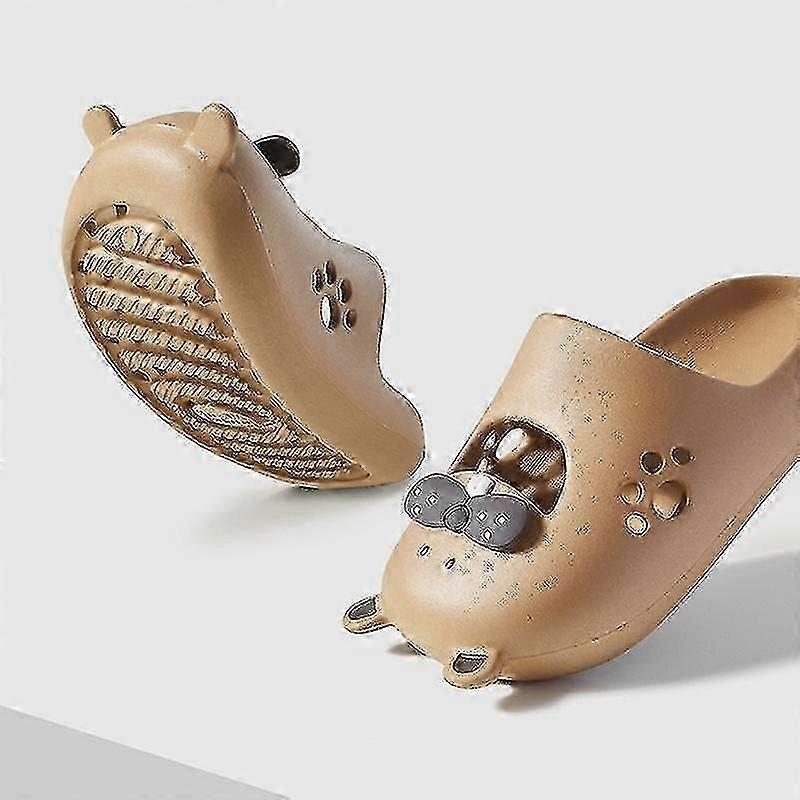 Cartoon Animals Sliders Summer Non-slip Slippers Soft Thick Soled Hole Shoes For Women