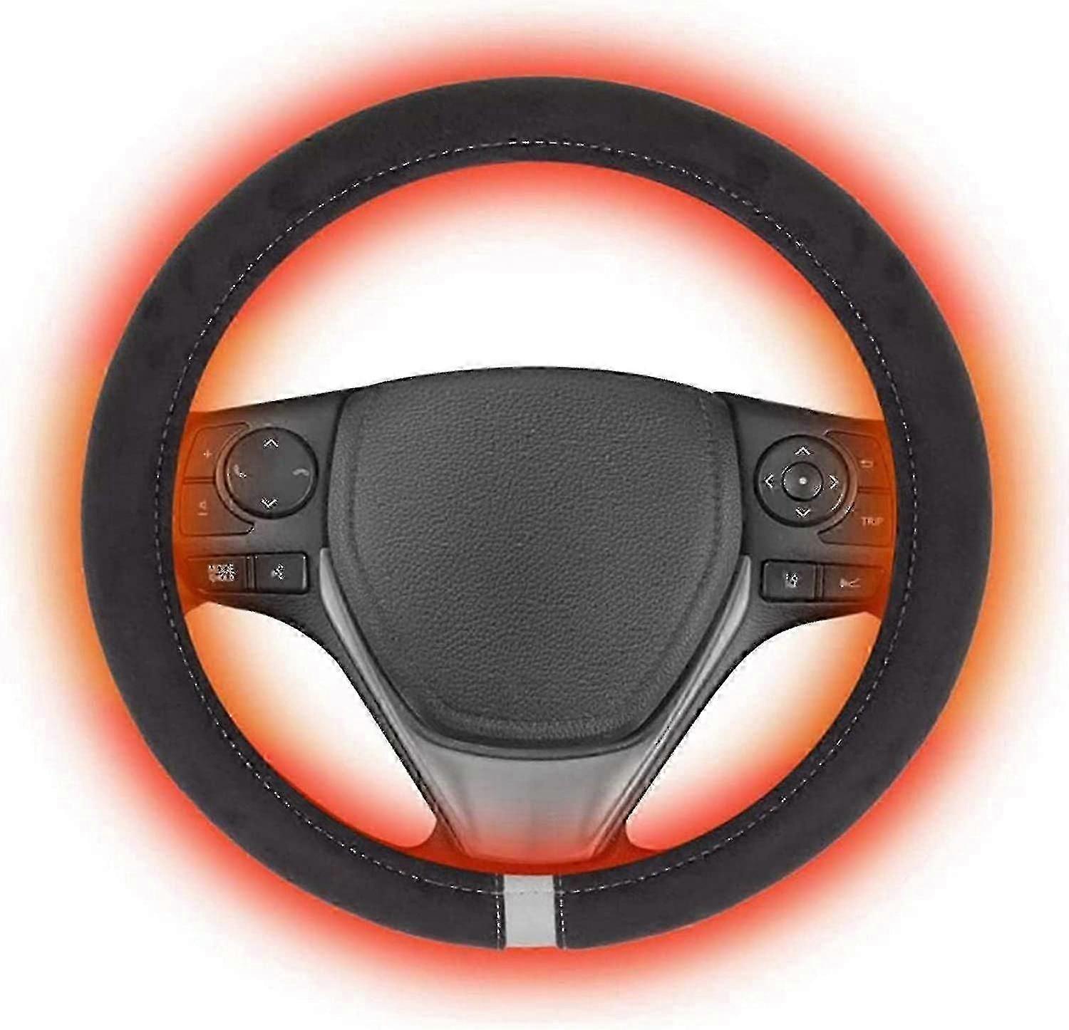 Auto Beheizte Lenkradabdeckung 12v 15 Im Auto Universal Winter Lenkradheizung Handwärmer Radschutzabdeckung-Gut