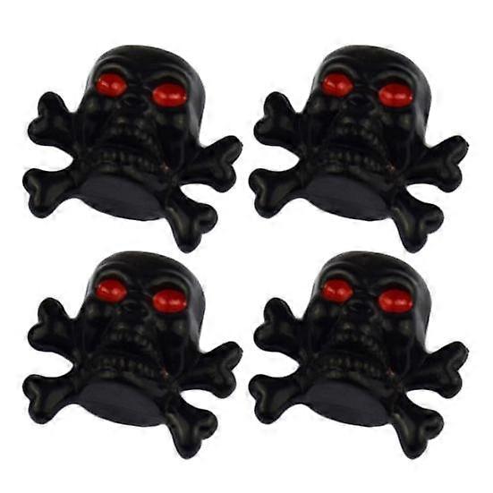 4pcs גולגולת רכב רכב מכסה חותם צמיגים שסתום אוויר נגד אבק כיסוי גלגל תפאורה