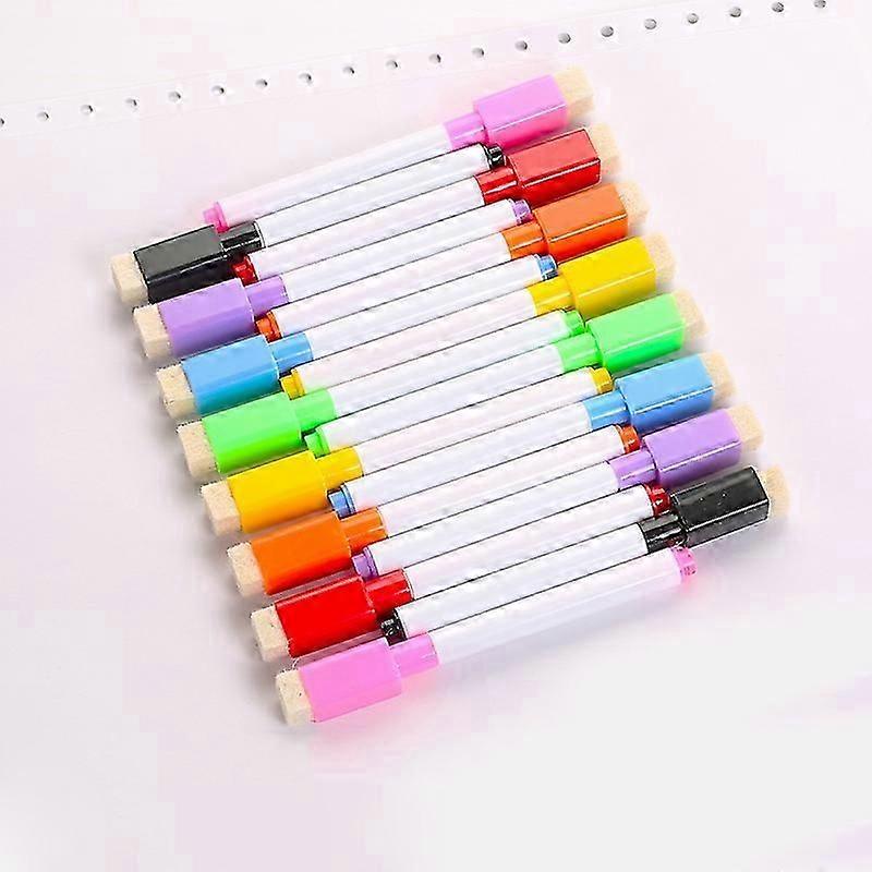 8 Colors Dry Erase White Board Marker Pen Fine Point Eraser Pen
