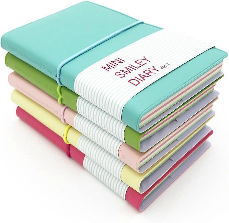 Fermecător portabil Mini Smiley Diary Paper Notebook, set de 5