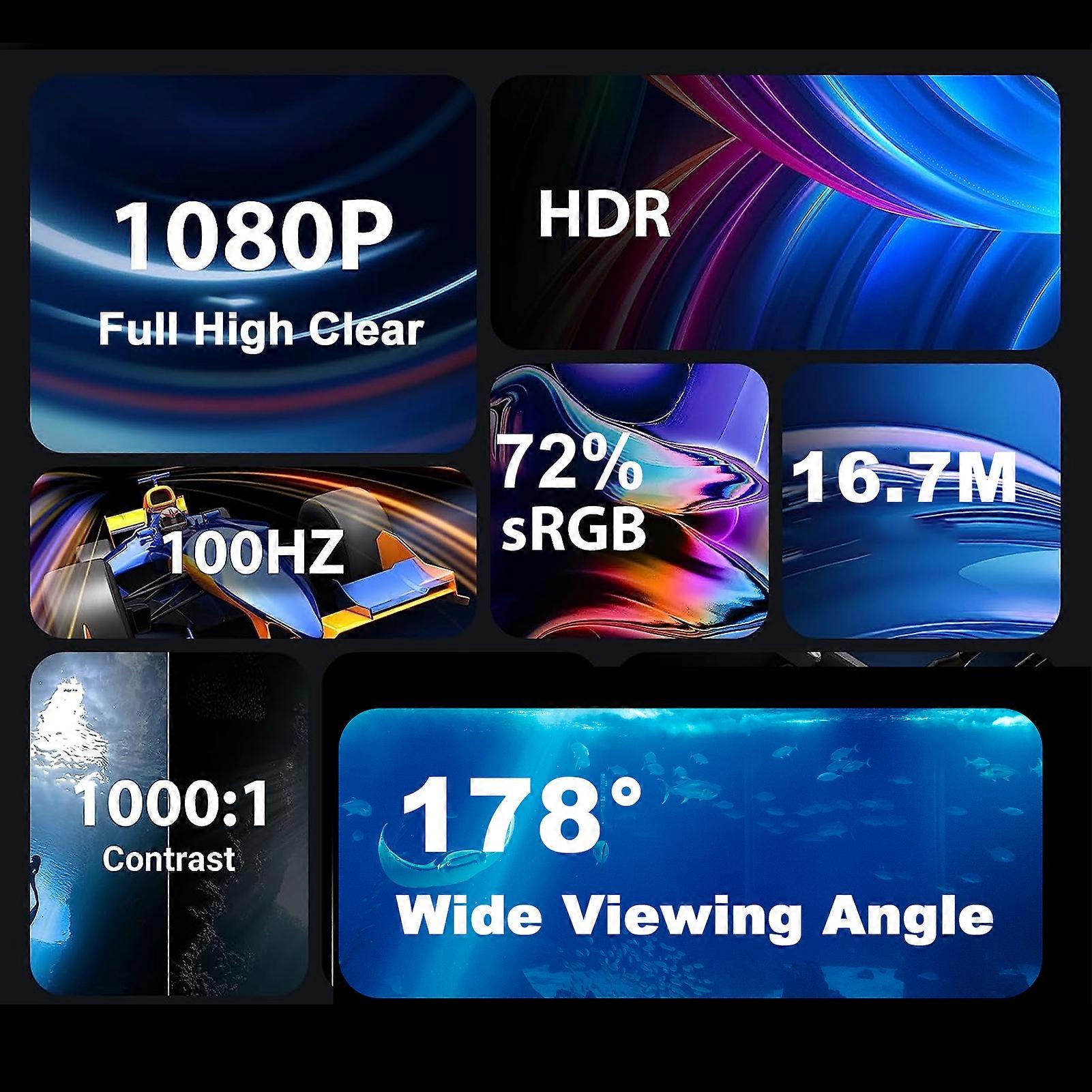 Portable Monitor 18.5 ''FHD 100Hz Computer Monitor Gaming Monitor Office Monitor for Laptop MacBook Surface PC PS4/PS5 Xbox with stand