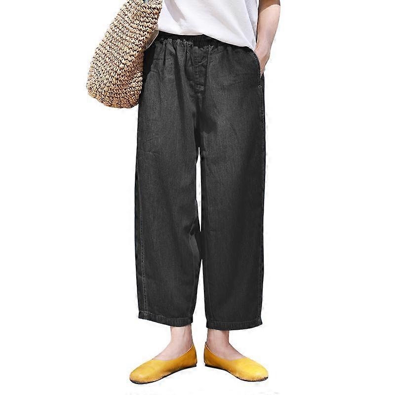 ZANZEA Dame Uformelle Elastiske Løse Sommerbukser